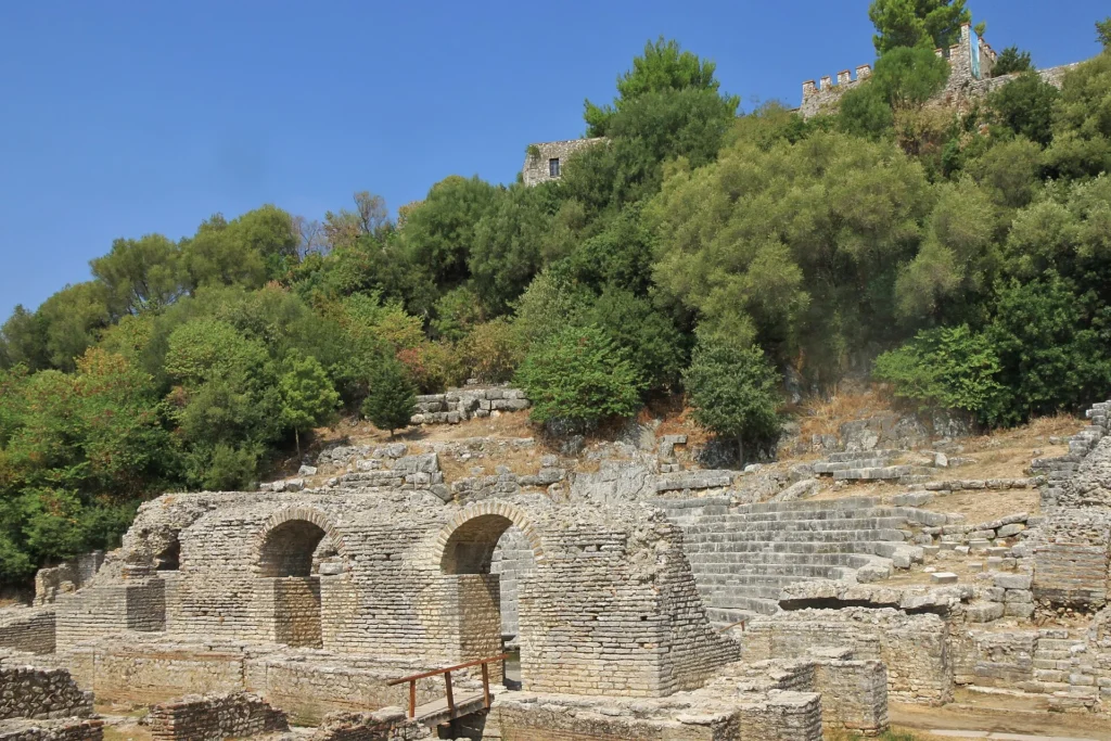 Ancient theatre and fortress at Butrint on a seven-day Albania itinerary