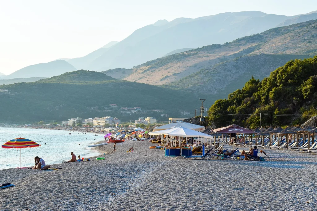 Livadhi Beach near Himare on an Albania beach itinerary from Saranda