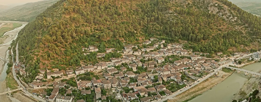 UNESCO-listed Berat Old Town viewed from Berat Castle