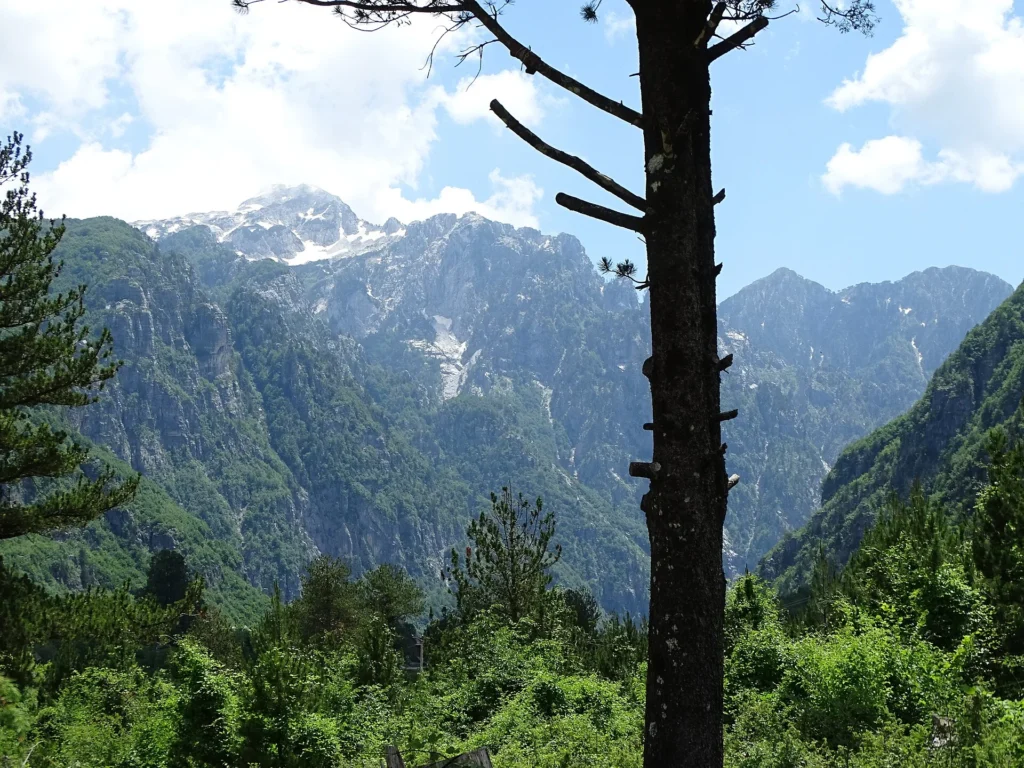 Dramatic mountain scenery around Theth on a five-day Albanian Alps hiking itinerary