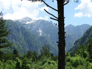 Dramatic mountain scenery around Theth on a five-day Albanian Alps hiking itinerary