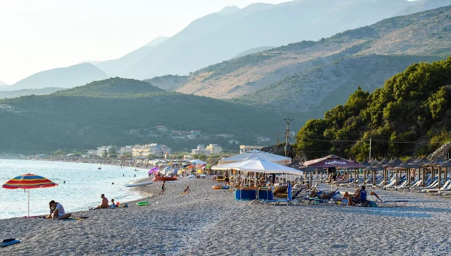 Livadhi Beach near Himare on an Albania beach itinerary from Saranda
