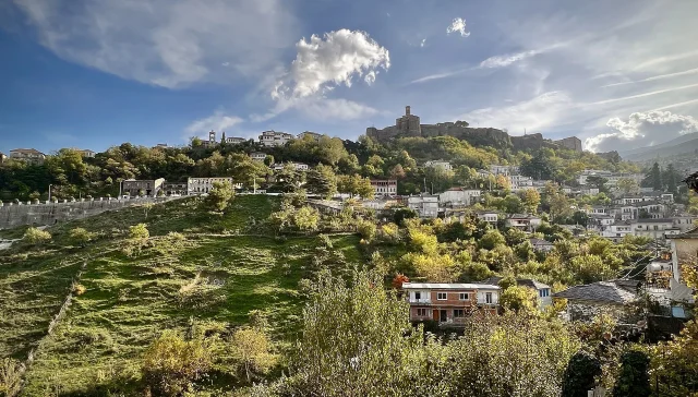 Hilltop view of Gjirokastër during a first-time Albania itinerary