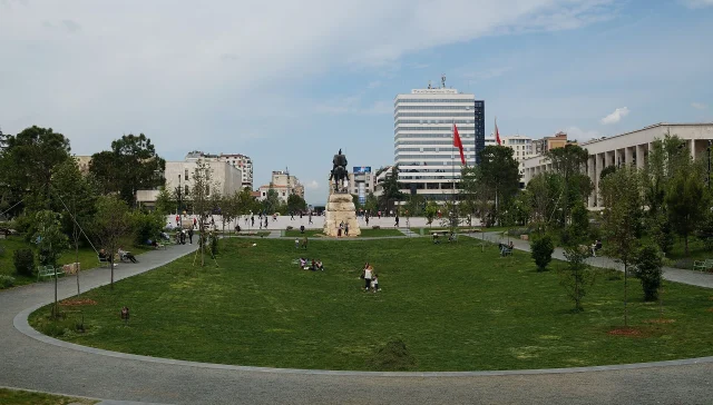 Skanderbeg Square in Tirana during a three-day Albania itinerary