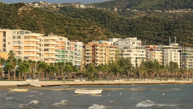 Seafront promenade in Vlorë along the Adriatic Sea